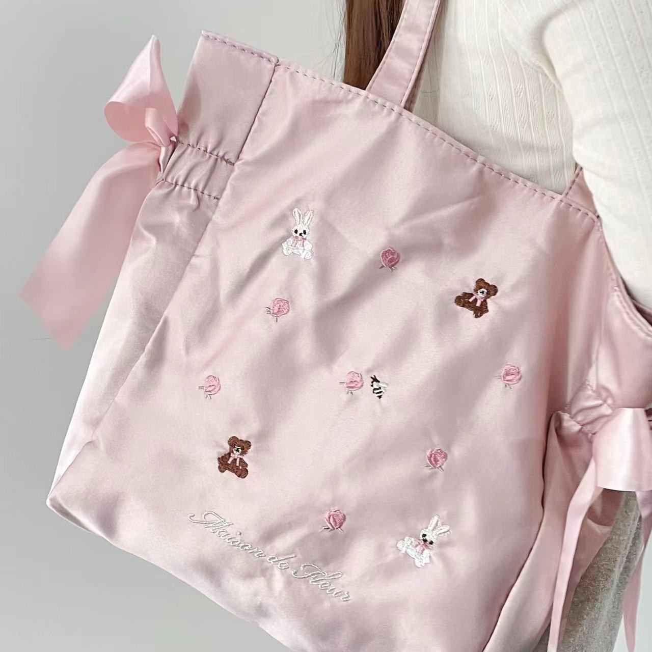 Bywhich Cute Bear Tote Bag Pink — фото 3