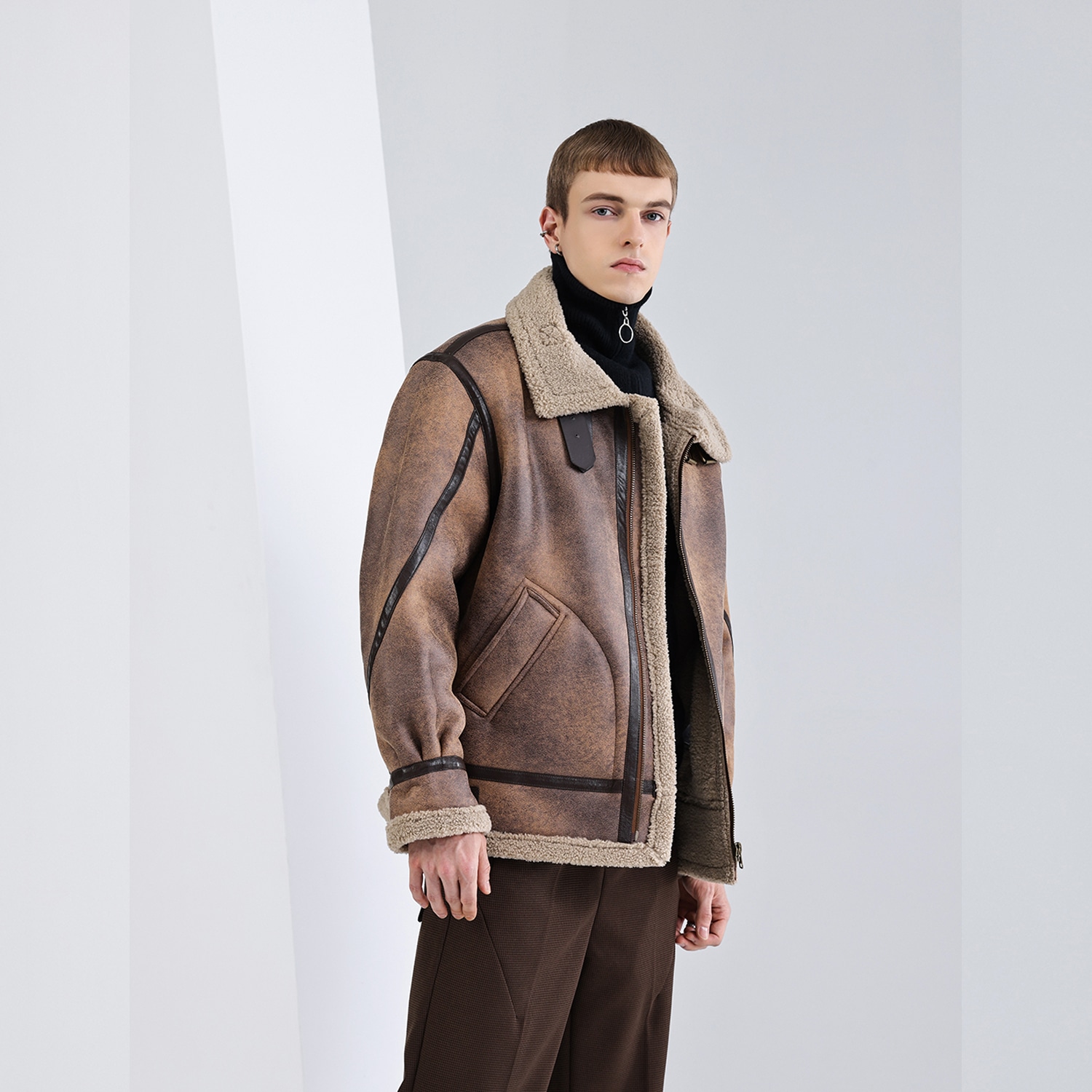 Wild Leader Vintage Biker Jacket Khaki — фото 3
