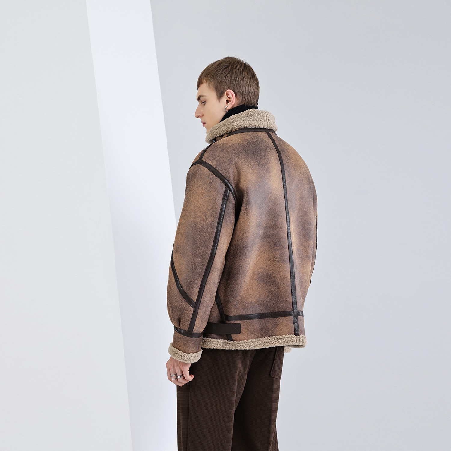 Wild Leader Vintage Biker Jacket Khaki — фото 4