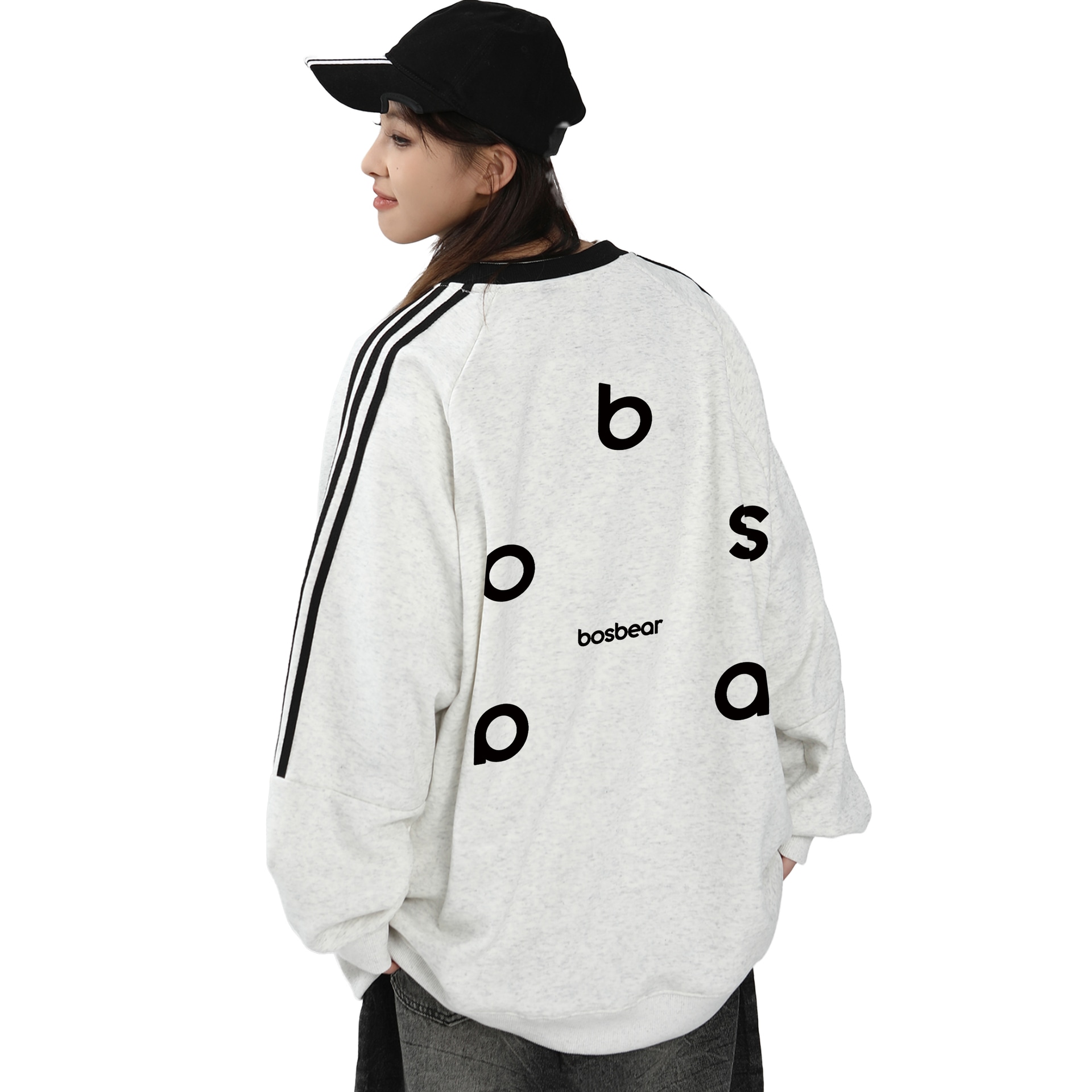 Bos Bear Classic Striped Raglan Sweatshirt — фото 5