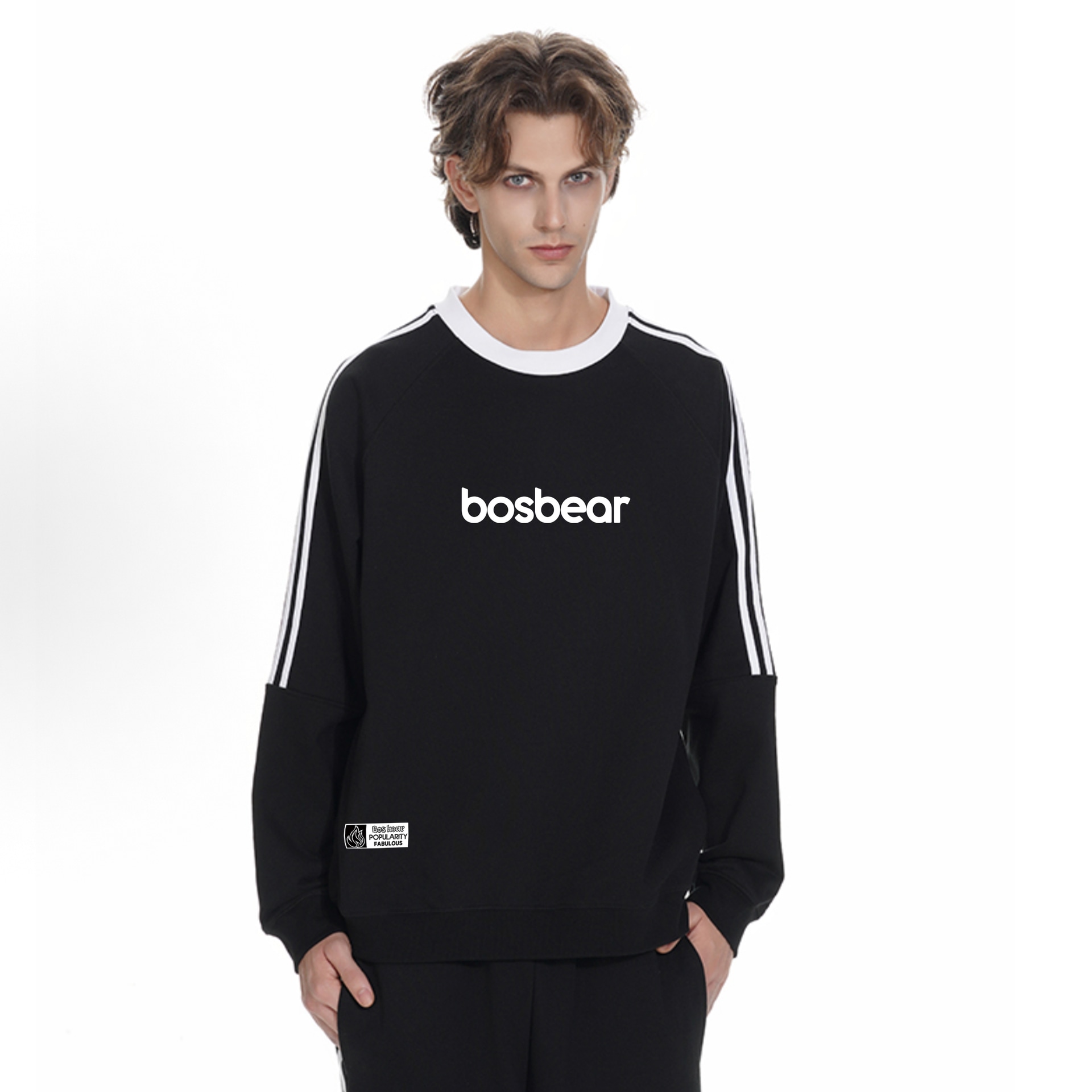 Bos Bear Classic Striped Raglan Sweatshirt — фото 3