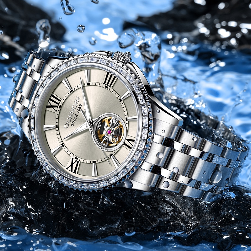 冠琴 Guanqin Sparkling Series Skeleton Flywheel Mechanical Watch — фото 11