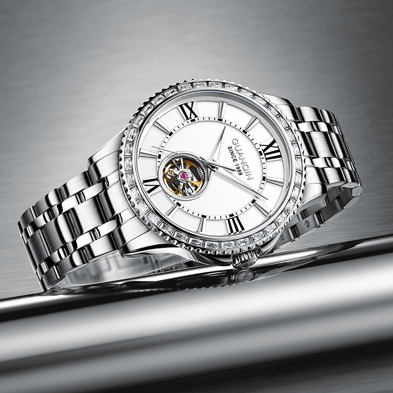 冠琴 Guanqin Sparkling Series Skeleton Flywheel Mechanical Watch — фото 2
