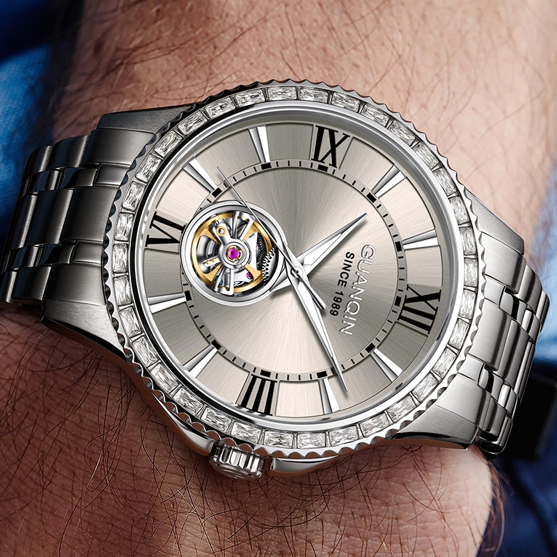 冠琴 Guanqin Sparkling Series Skeleton Flywheel Mechanical Watch — фото 9