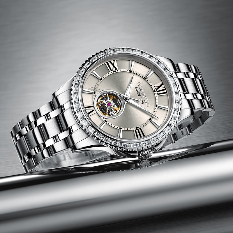 冠琴 Guanqin Sparkling Series Skeleton Flywheel Mechanical Watch — фото 10