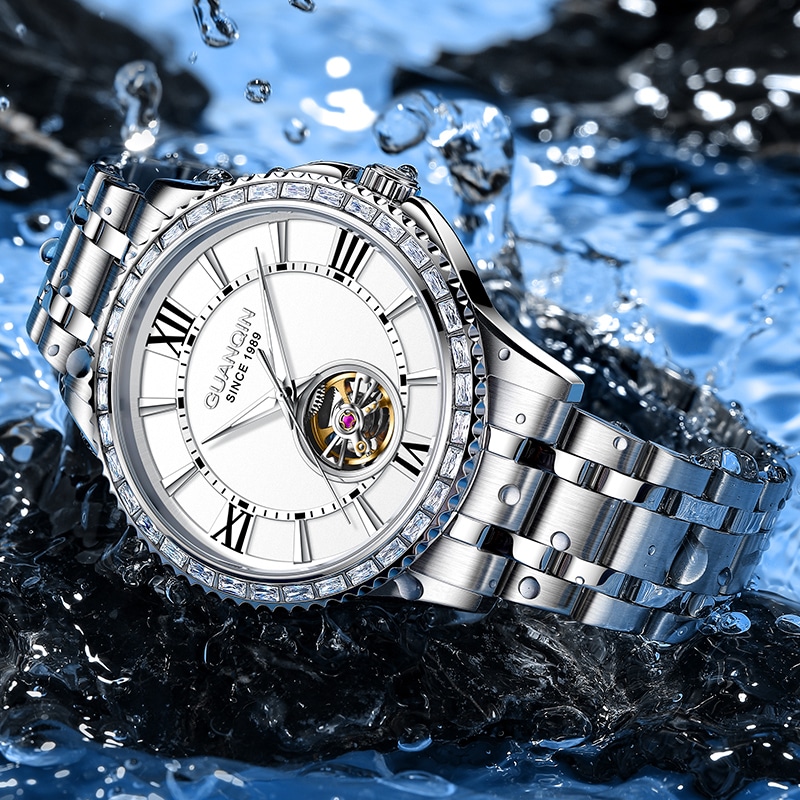 冠琴 Guanqin Sparkling Series Skeleton Flywheel Mechanical Watch — фото 6