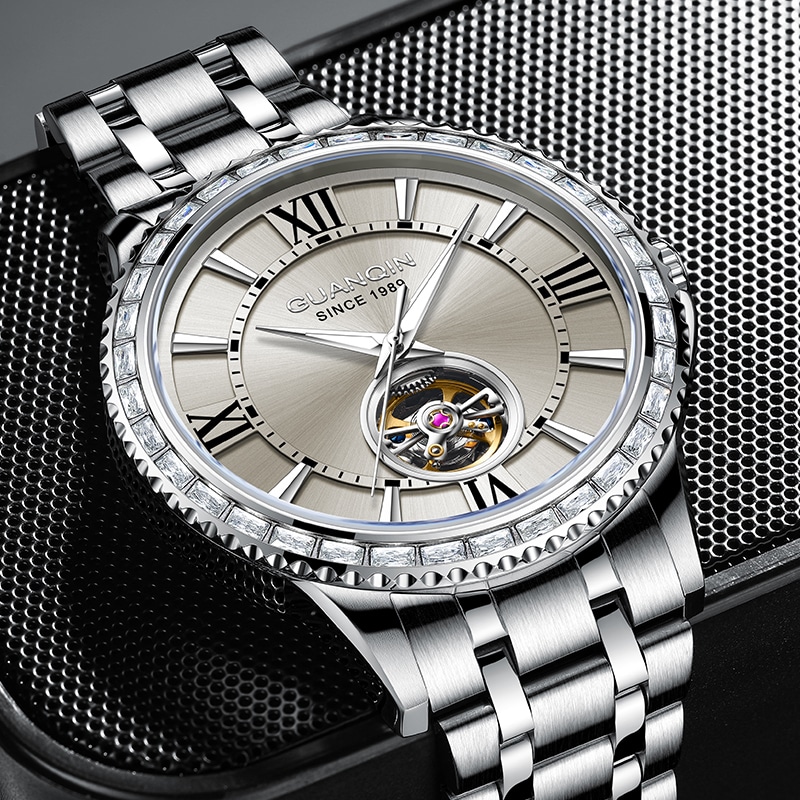 冠琴 Guanqin Sparkling Series Skeleton Flywheel Mechanical Watch — фото 8