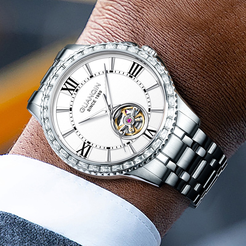 冠琴 Guanqin Sparkling Series Skeleton Flywheel Mechanical Watch — фото 5