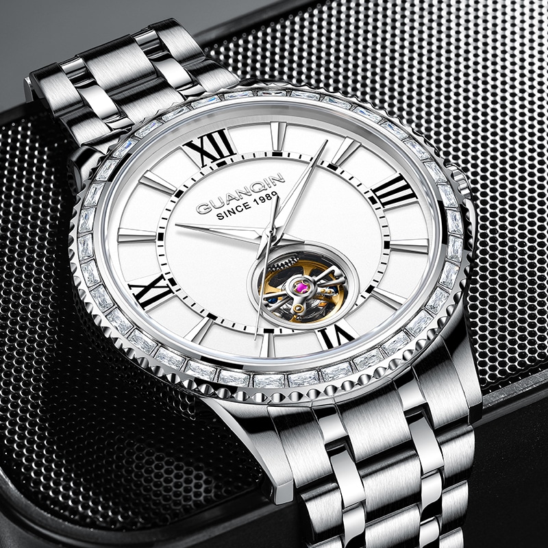 冠琴 Guanqin Sparkling Series Skeleton Flywheel Mechanical Watch — фото 4