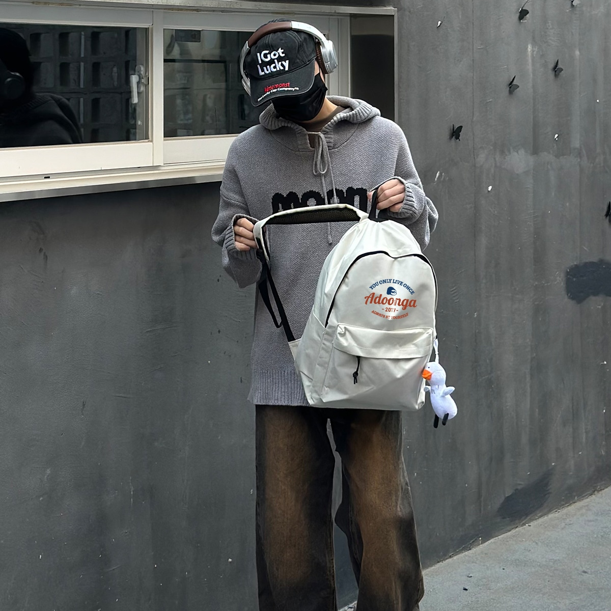 Adoonga Canvas Backpack Black Ivory — фото 7