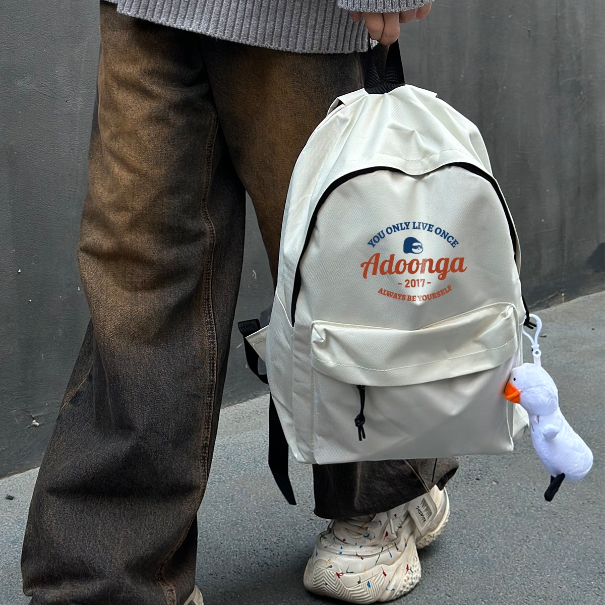 Adoonga Canvas Backpack Black Ivory — фото 8