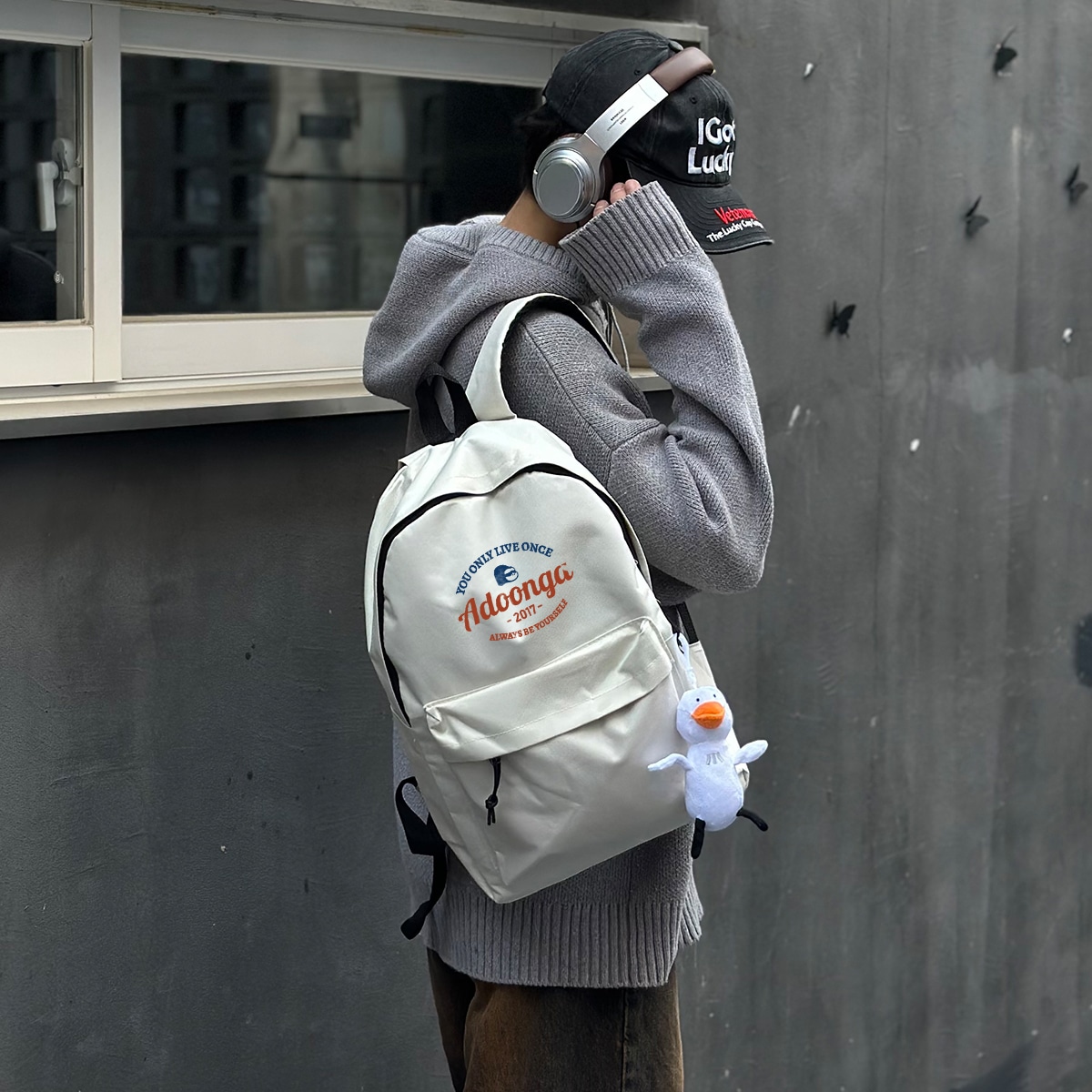Adoonga Canvas Backpack Black Ivory — фото 9