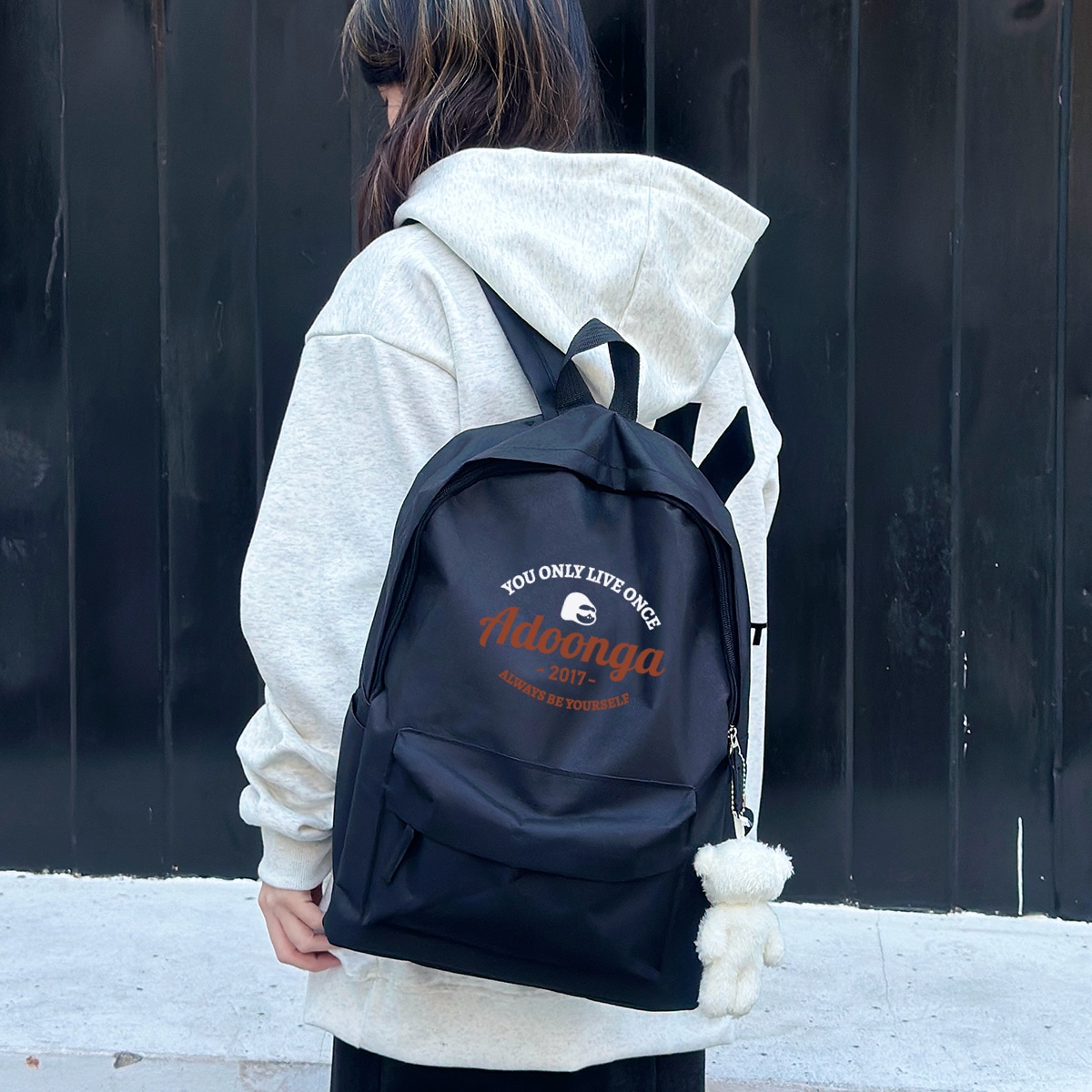 Adoonga Canvas Backpack Black Ivory — фото 2