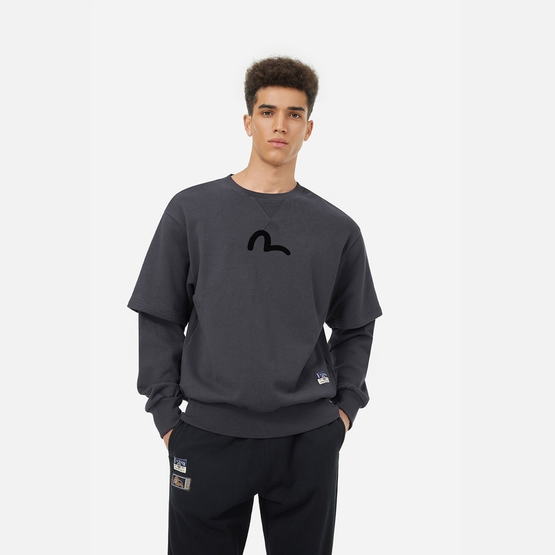 Evisu Seagull Wisdom Wheel Sweatshirt Charcoal — фото 3