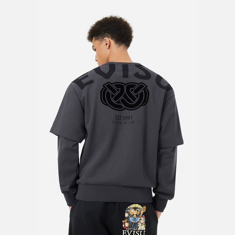 Evisu Seagull Wisdom Wheel Sweatshirt Charcoal — фото 2