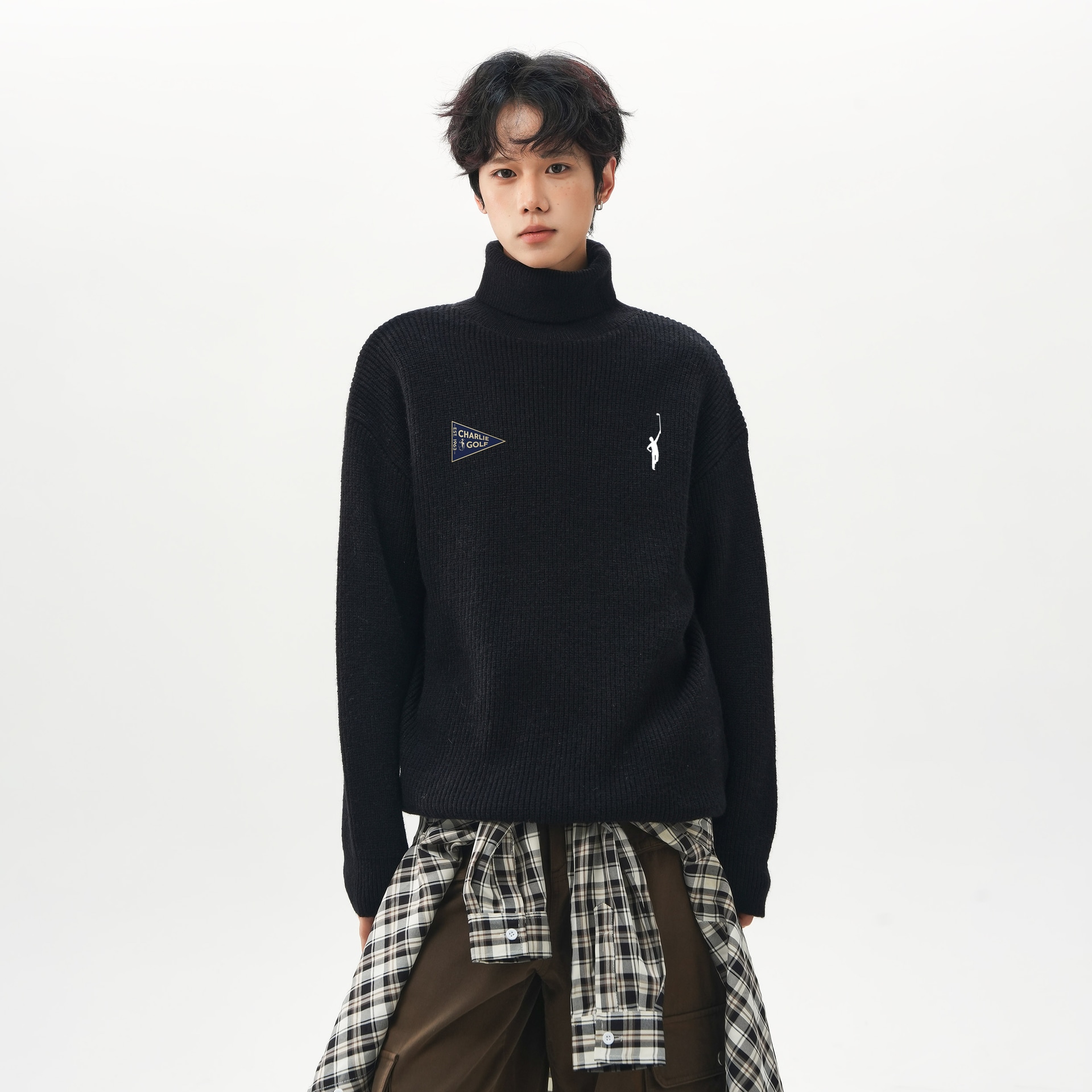 Charlie Golf Basic Logo Turtleneck Sweater — фото 3