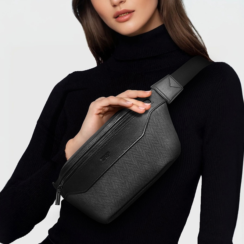 Bvp Casual Leather Waist Bag Black — фото 5