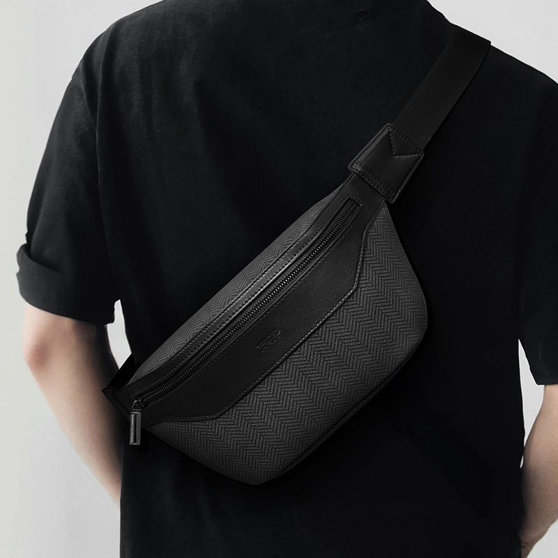Bvp Casual Leather Waist Bag Black — фото 4