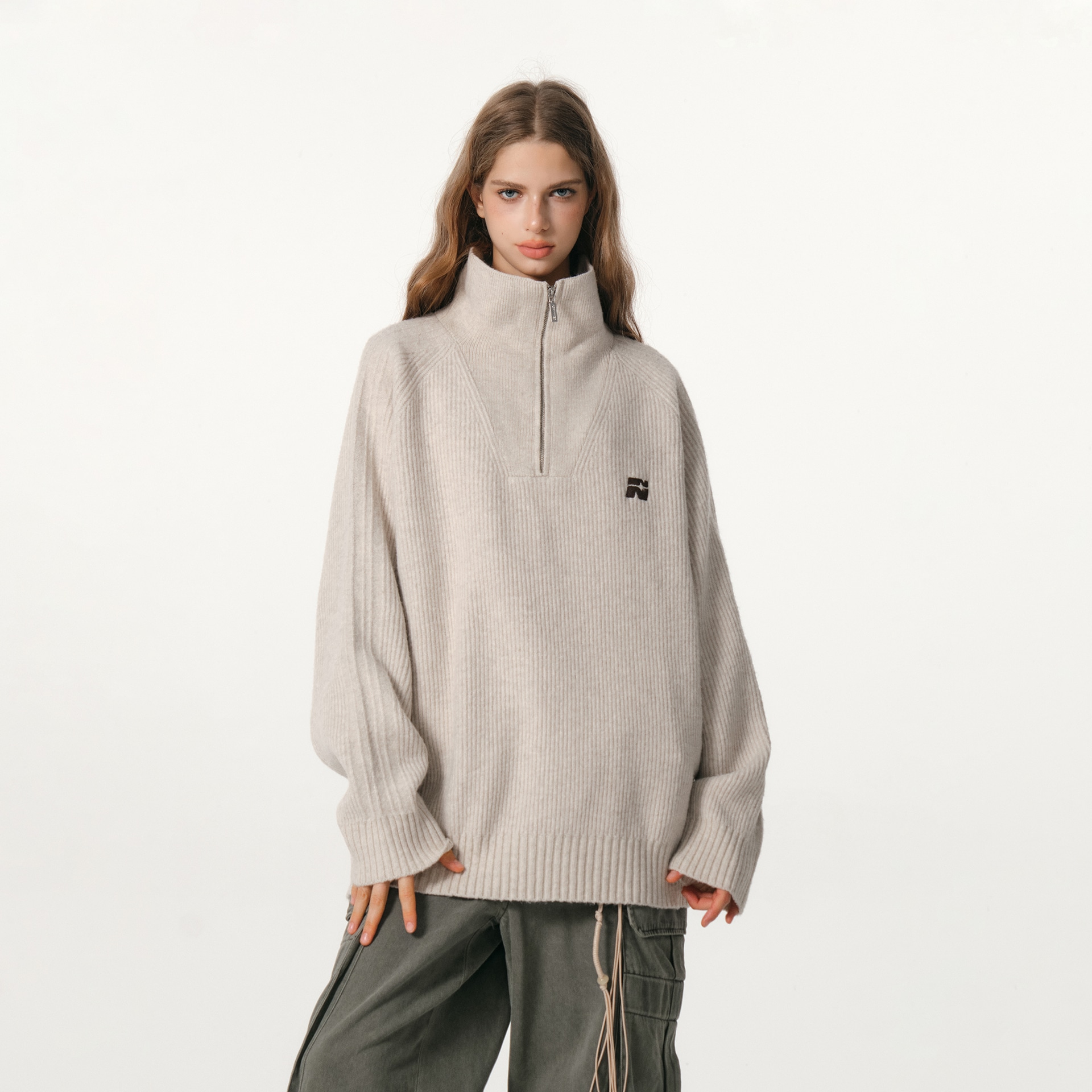 Fornines Wool Blend Half-Zip Sweater — фото 10