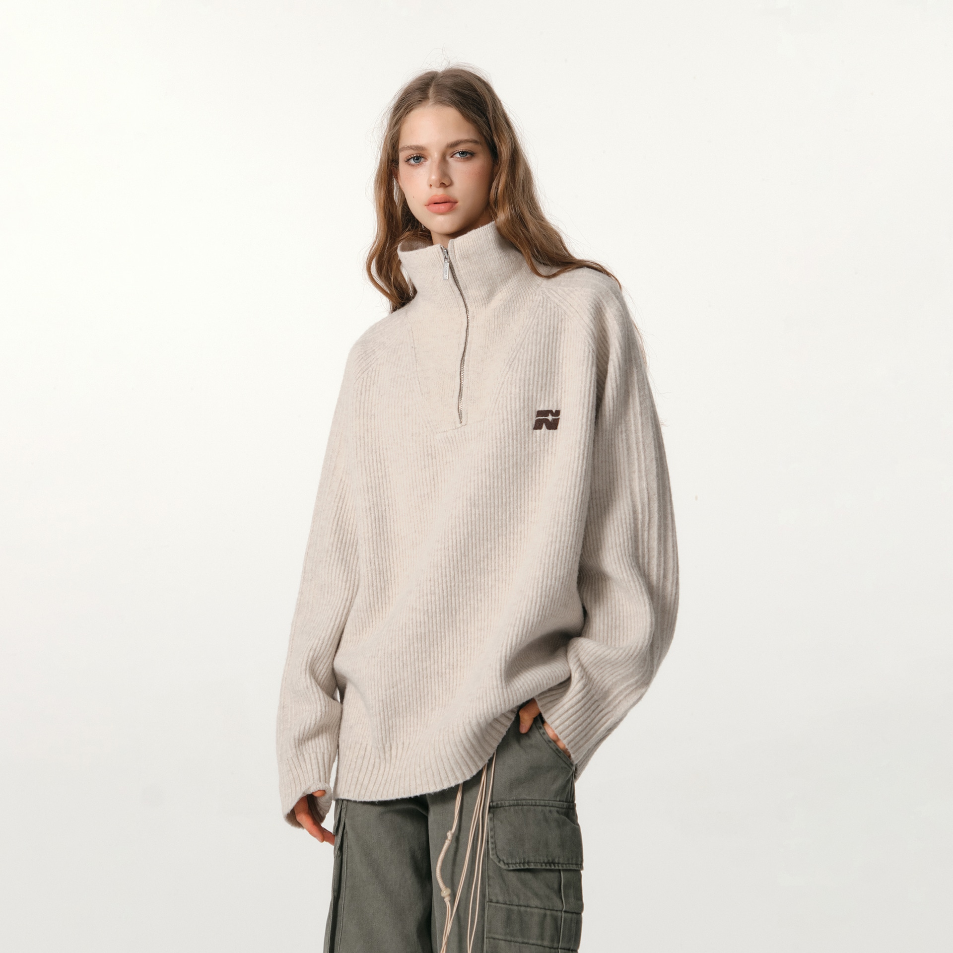 Fornines Wool Blend Half-Zip Sweater — фото 9