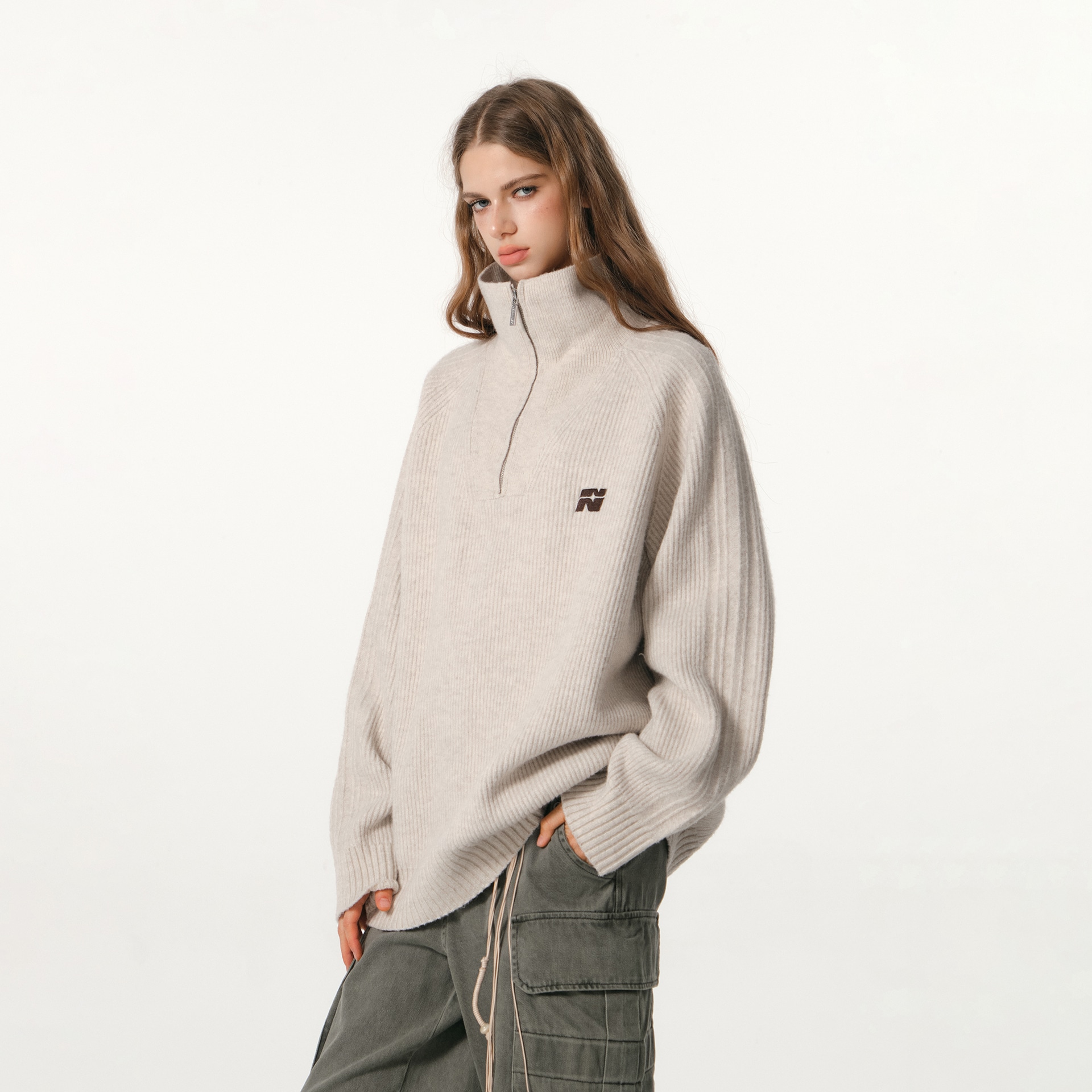 Fornines Wool Blend Half-Zip Sweater — фото 11