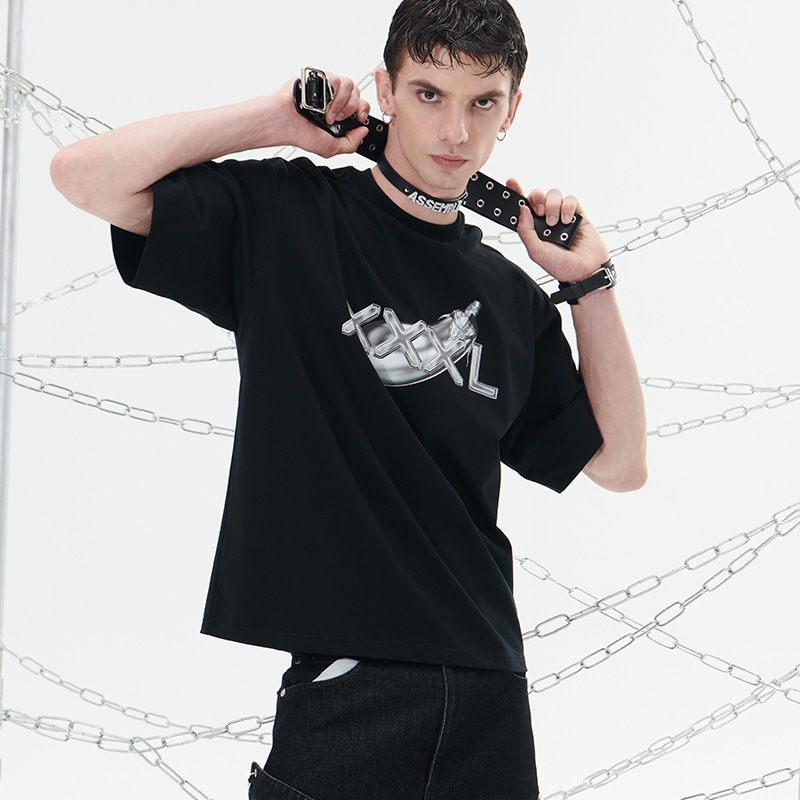 455Emble XXXL Heavyweight Crewneck T-Shirt Black — фото 2