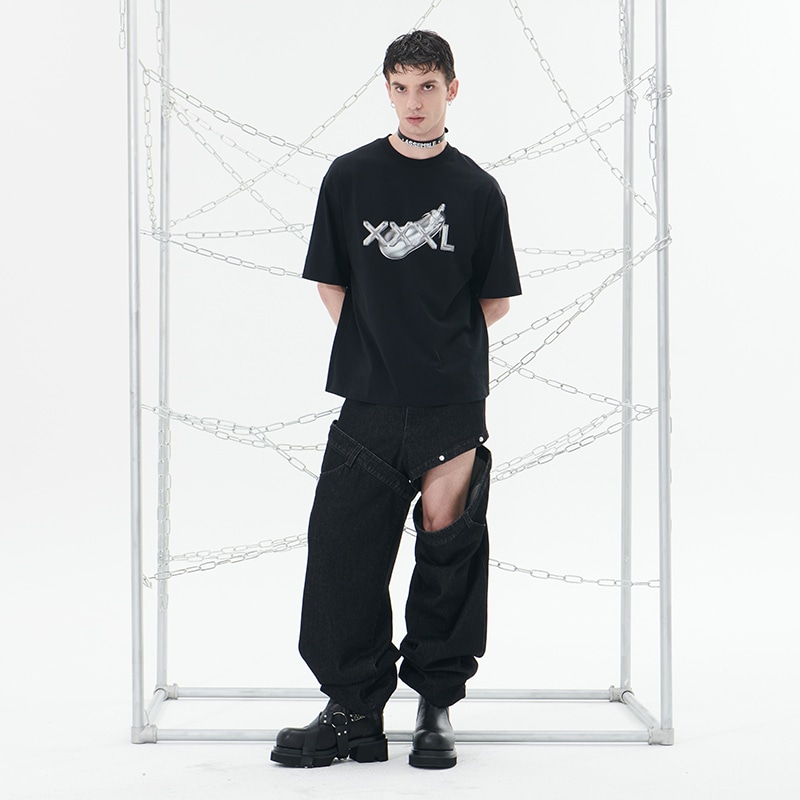455Emble XXXL Heavyweight Crewneck T-Shirt Black — фото 5