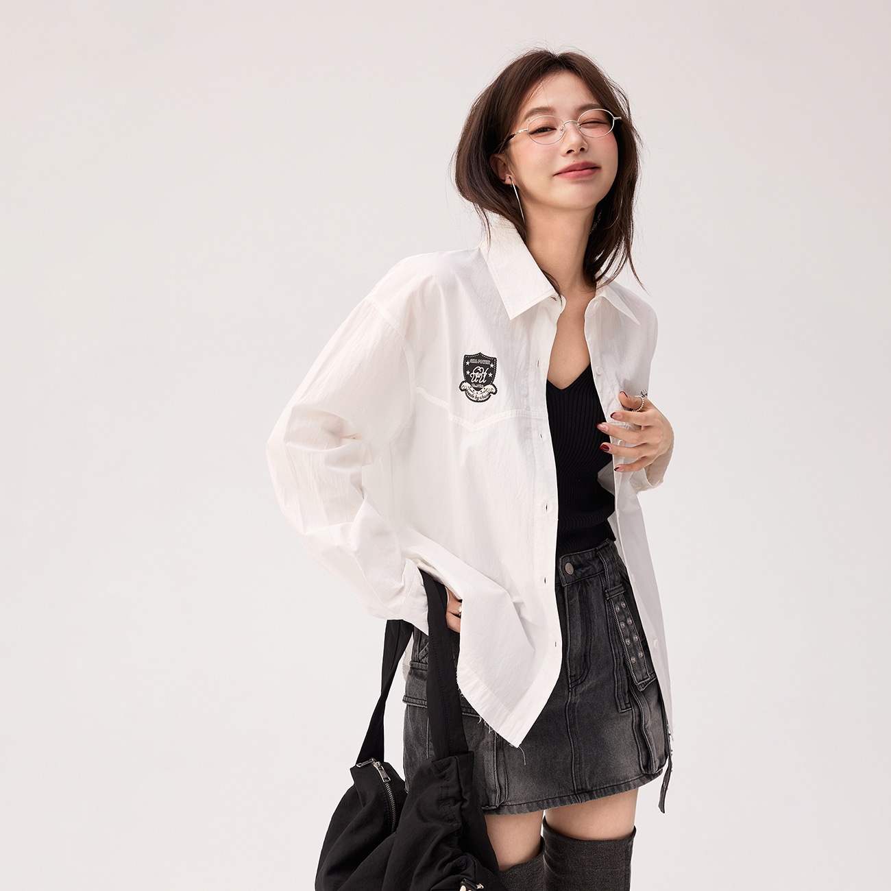 Chuu Loose Casual Long Sleeve Shirt — фото 1