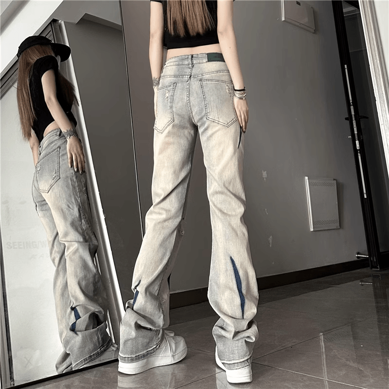 Panda Adevil Tie-Dye Distressed Jeans Yellow Clay — фото 3