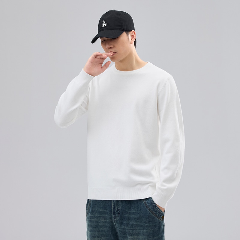 Dme 【dme】 圆领套头基础款宽松百搭纯色毛衣 男女同款 — фото 4