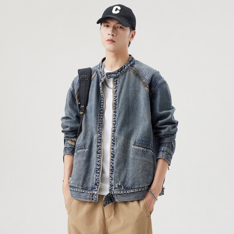 Dme 【dme】 美式宽松水洗百搭牛仔外套 男女同款 蓝色 — фото 5