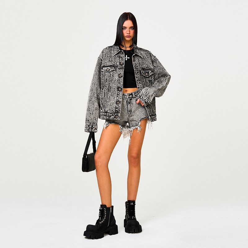 Smfk Dust Grey Denim Shorts — фото 2