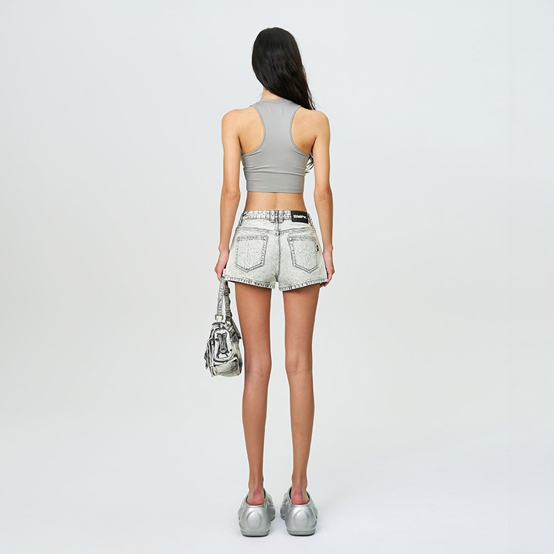 Smfk Dust Grey Denim Shorts — фото 5