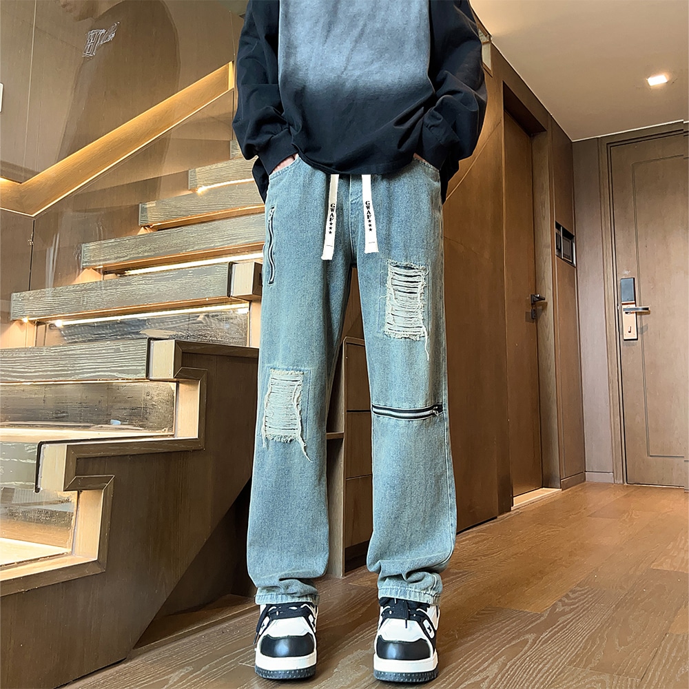 Gwaf Distressed High Waist Loose Fit Jeans — фото 2