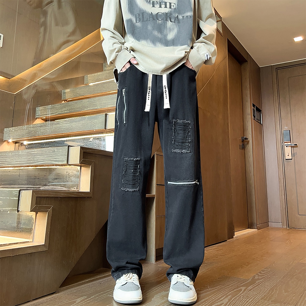 Gwaf Distressed High Waist Loose Fit Jeans — фото 6