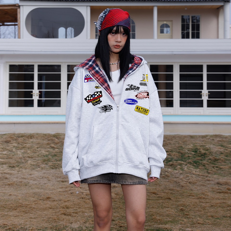 Feiyue Classic Plaid Zip Hoodie — фото 3