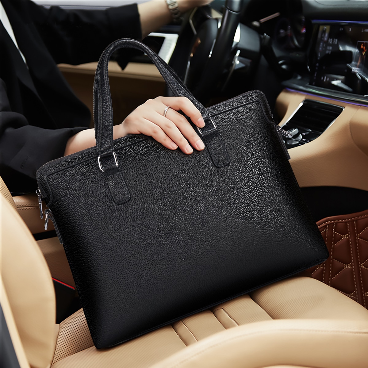 老人头 Oldman Head Classic Business Briefcase Black — фото 4