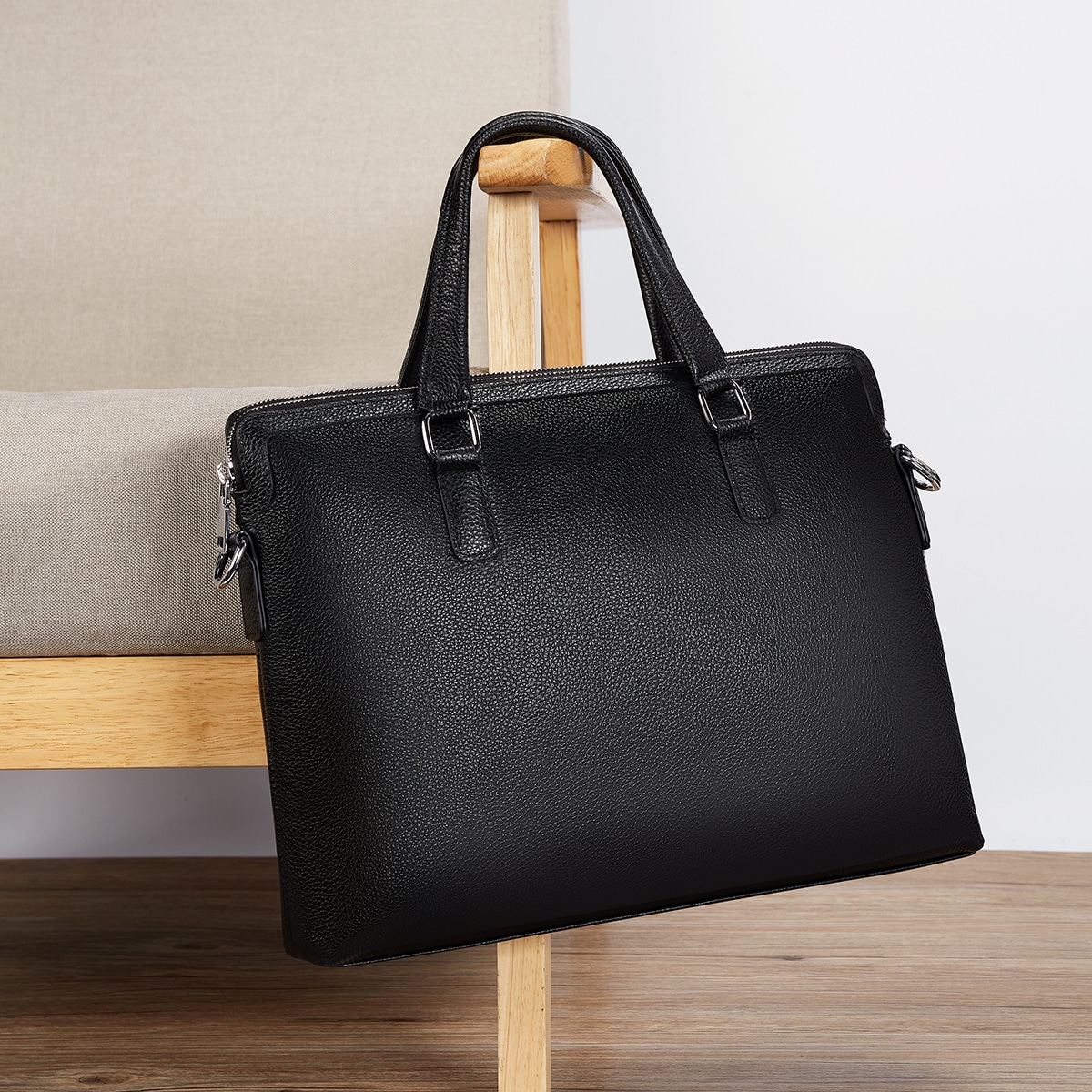 老人头 Oldman Head Classic Business Briefcase Black — фото 5