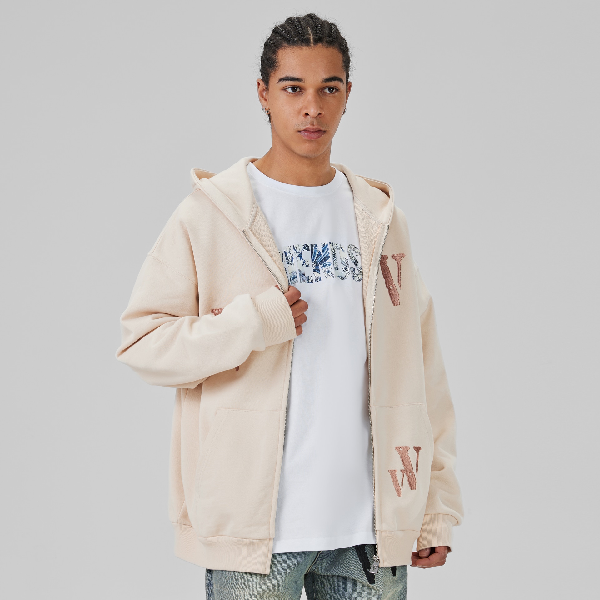 Vlone Hoodie Beige — фото 2
