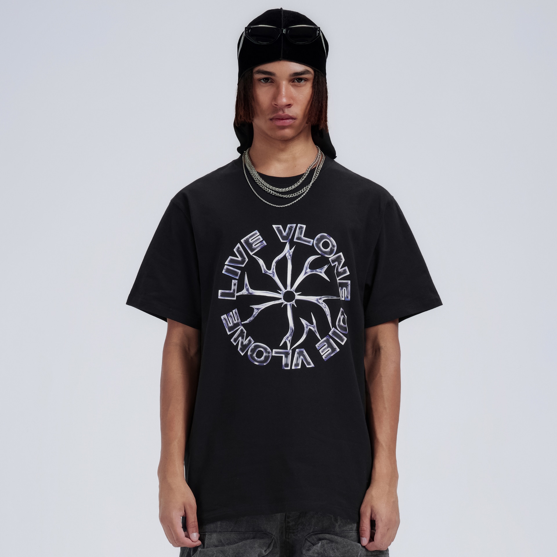 Vlone Prism Logo T-Shirt Black White — фото 2