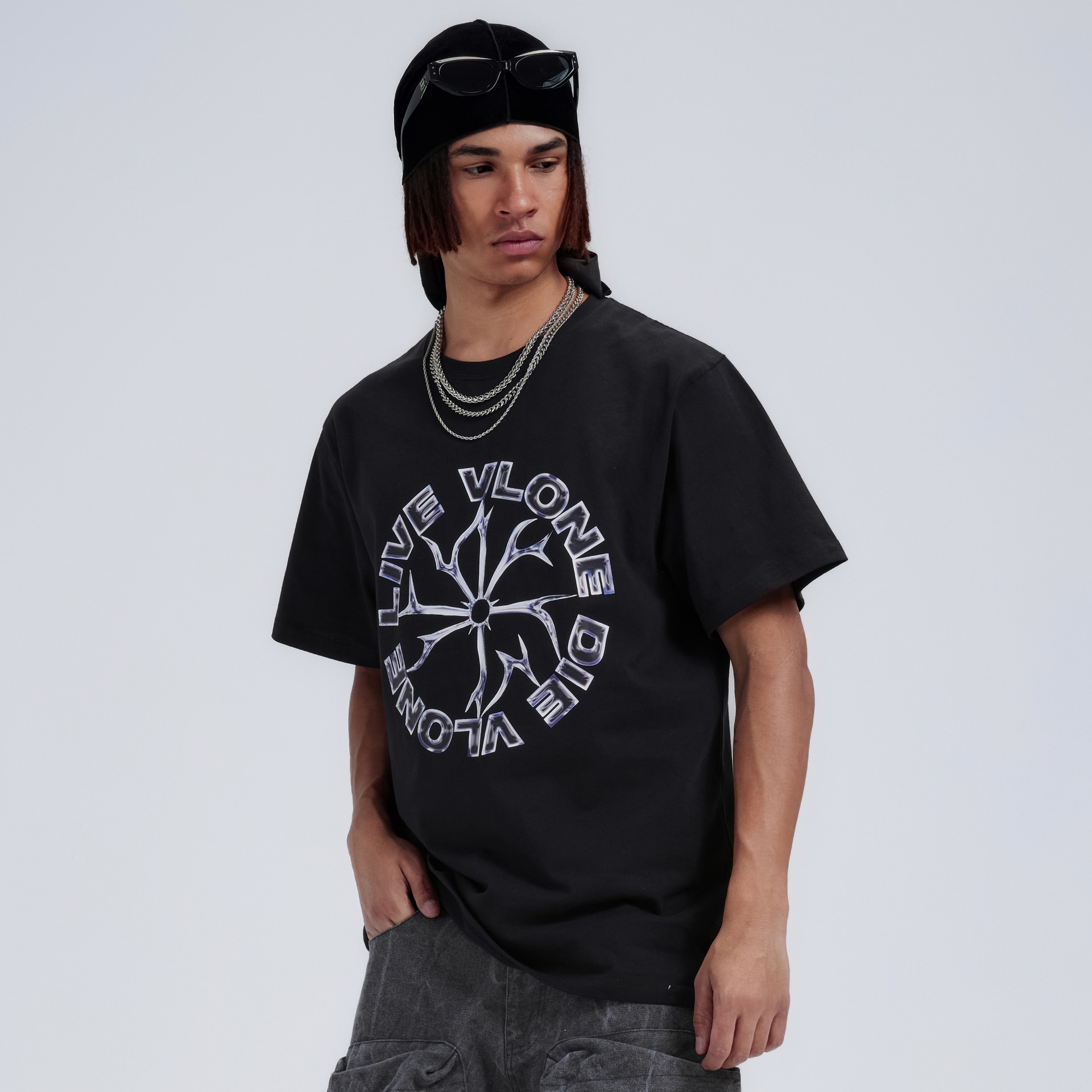 Vlone Prism Logo T-Shirt Black White — фото 4