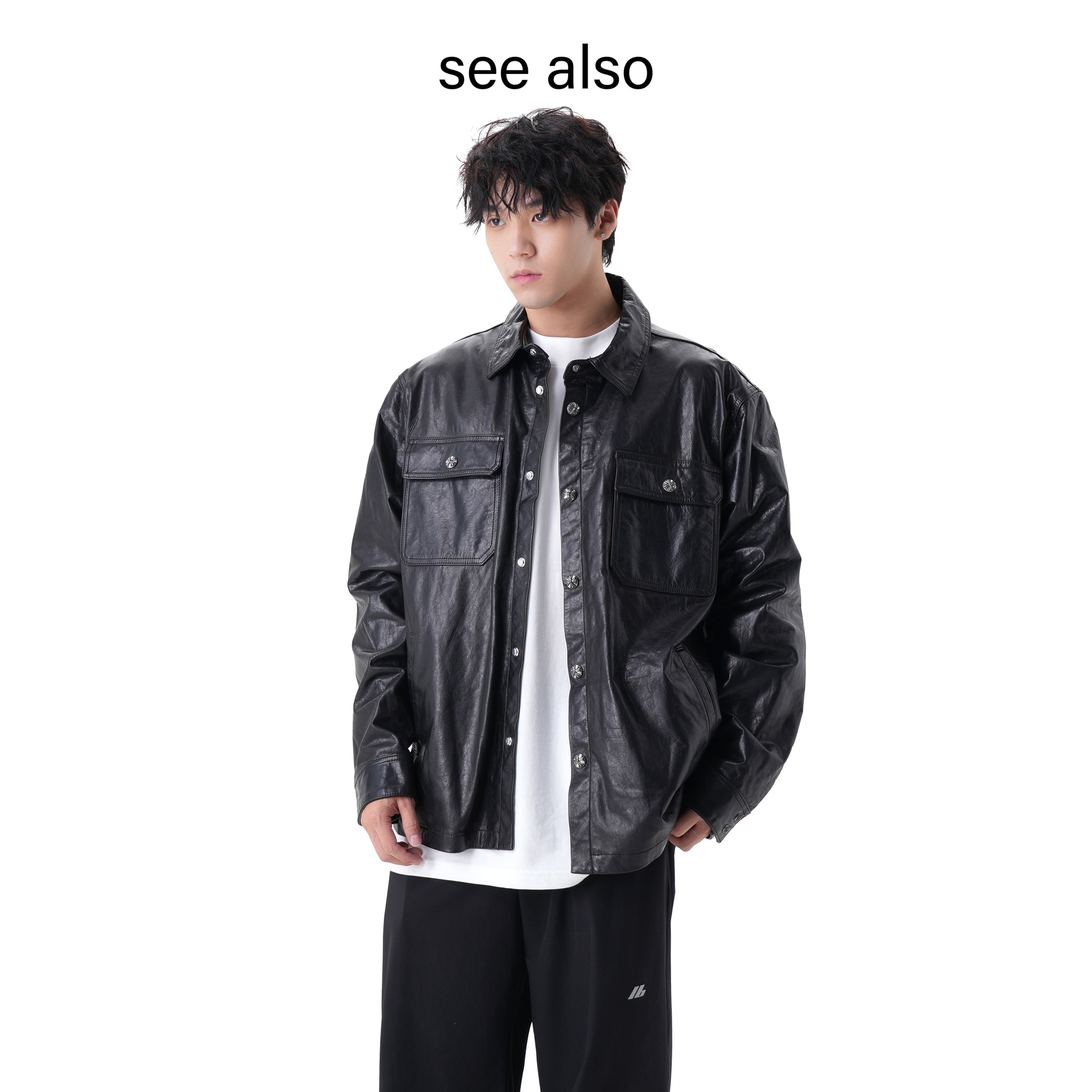 See Also Cross Button Biker Jacket Black — фото 2