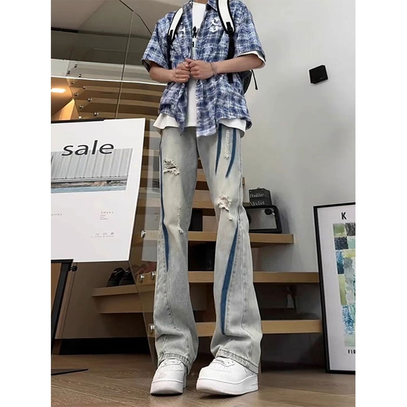 Panda Adevil Tie-Dye Distressed Jeans Yellow Clay — фото 6