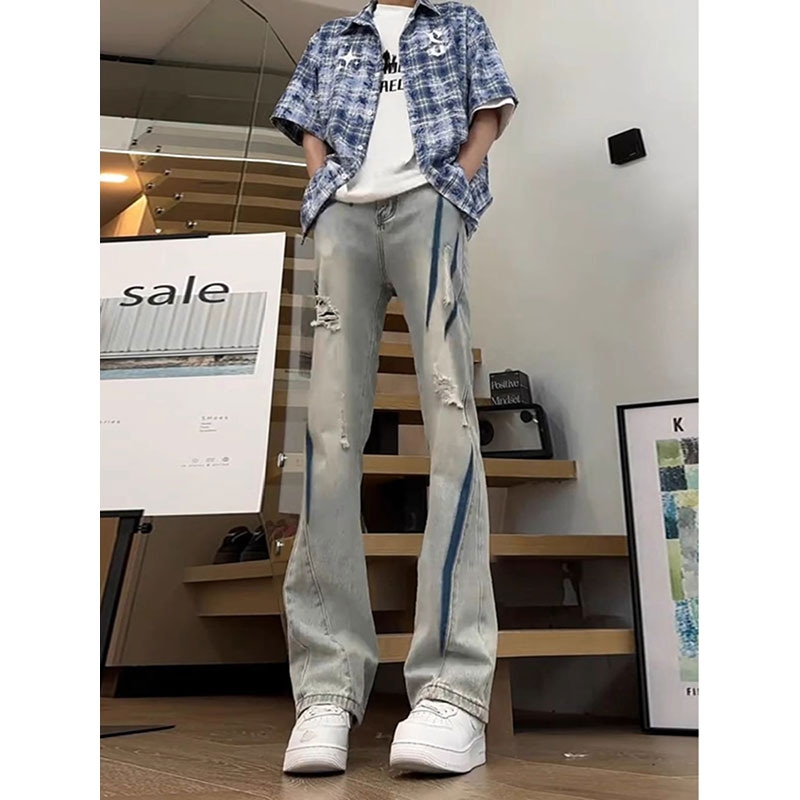 Panda Adevil Tie-Dye Distressed Jeans Yellow Clay — фото 9