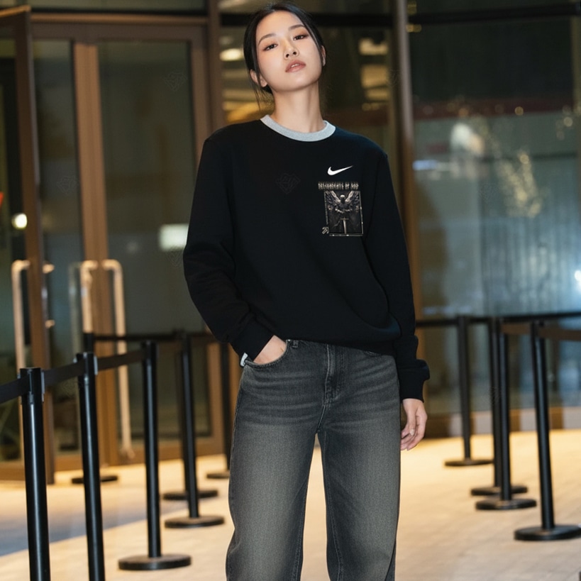 Nike Ichiki Isshoku Battle Angel III Crewneck Sweatshirt Black — фото 2