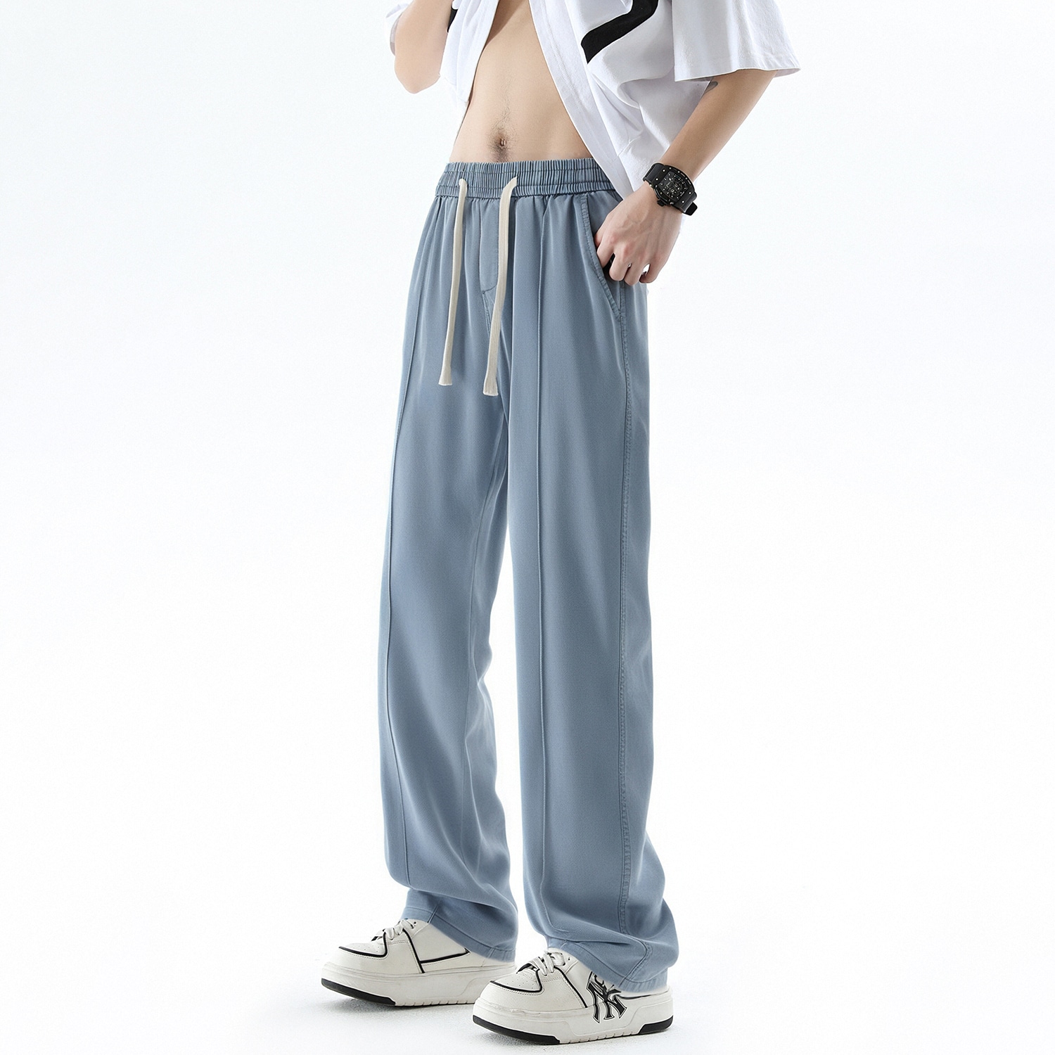 Forhug Straight Fit Striped Denim Pants — фото 11