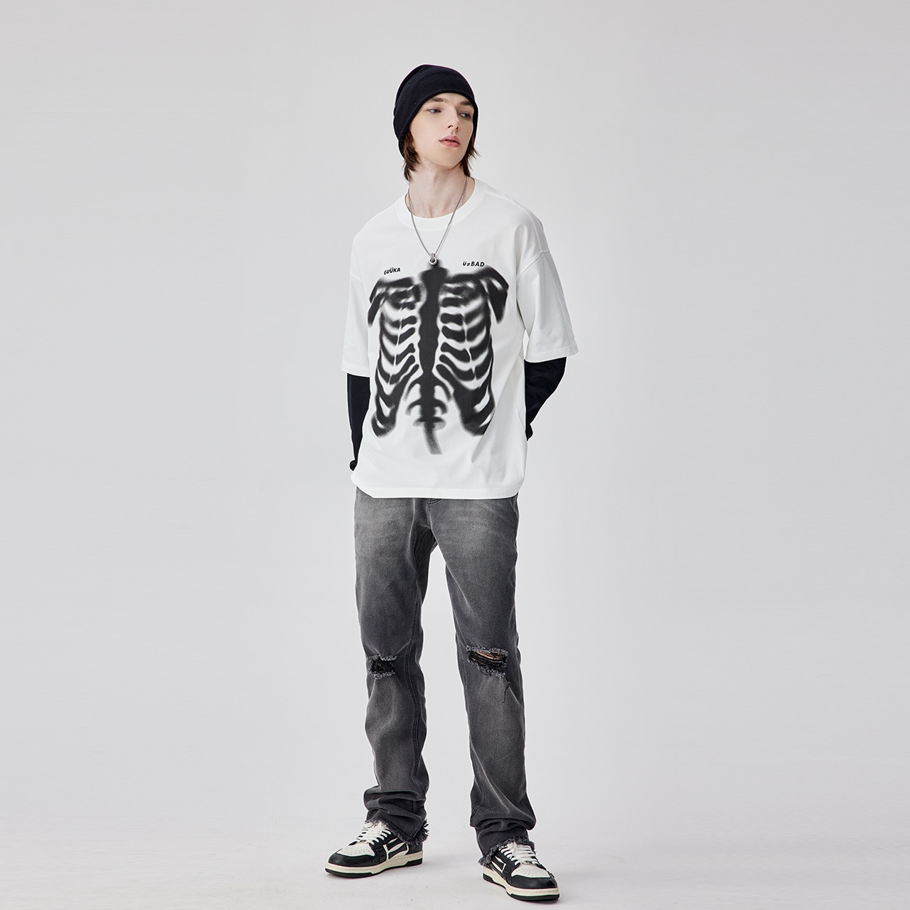 Guuka Letter Print Long Sleeve Tee — фото 3