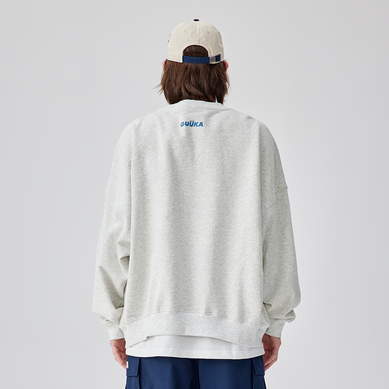 Guuka Hip Hop Street Letter Foam Print Sweatshirt — фото 5