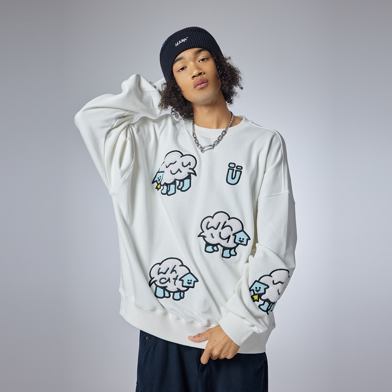 Guuka x AGAHO Pullover Sweatshirt White — фото 8