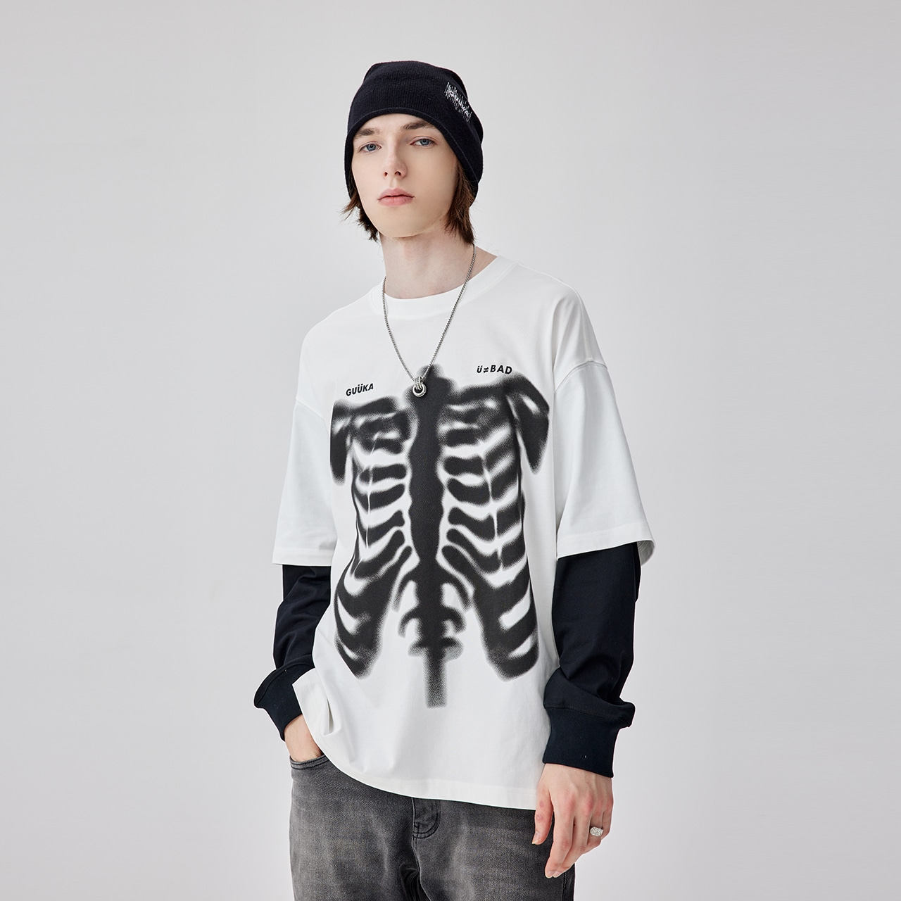 Guuka Letter Print Long Sleeve Tee — фото 4